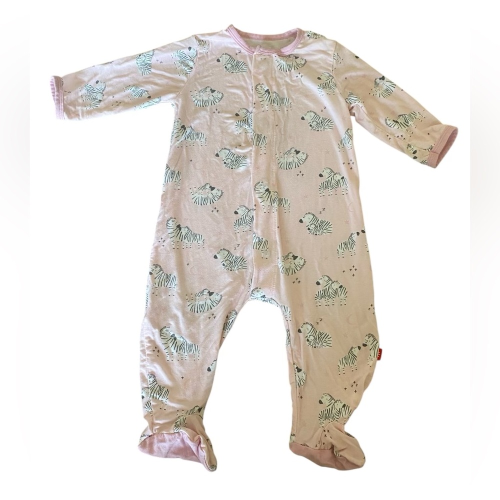 Magnetic Me Pink Little One Zebra Modal Footie 3-6 months